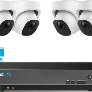 Reolink IP CCTV kit with 4 Turret Cameras. 8 Channel POE NVR